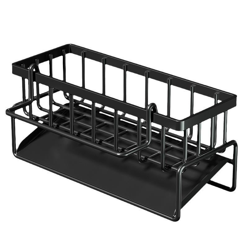 RoyalSavings decorative kitchen sink drying rack with hanging design, waterproof steel, compact organizer for kitchen use.