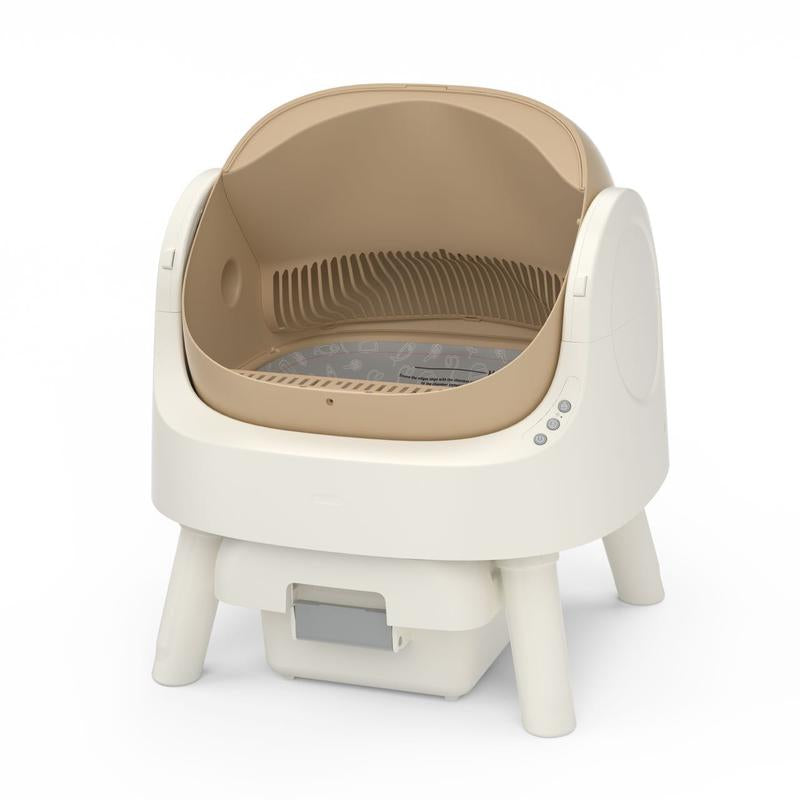 RoyalSavings Petpivot Autoscooper 11 open-top self-cleaning cat litter box with odor-free waste disposal and trash bags, visible in image.