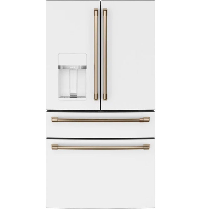 RoyalSavings French-door smart refrigerator with sleek stainless steel finish, digital display, and spacious interior for modern kitchens