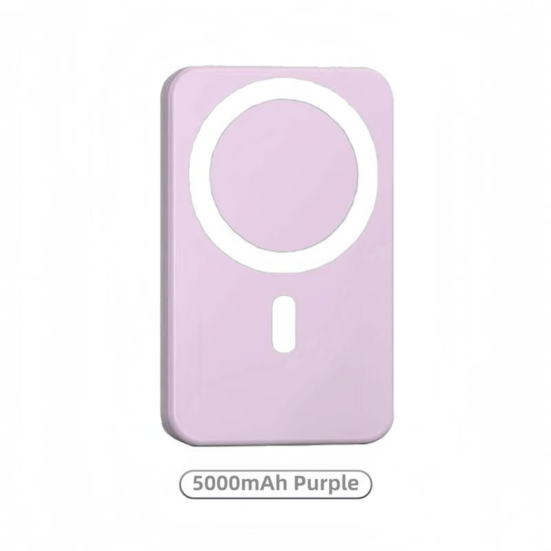 RoyalSavings 5000mAh magnetic power bank with MagSafe wireless fast charger for iPhone 12-17 Pro, compact portable battery pack.