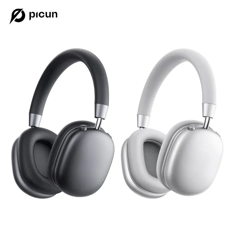 Picun F5 ANC wireless headphones with Bluetooth, over-ear design, black color, and cushioned ear cups for comfortable listening.