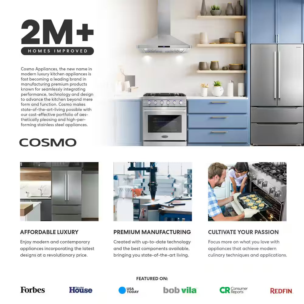 RoyalSavings 22.4 cu ft stainless steel 3-door French door refrigerator with water dispenser and ice maker, counter depth design.
