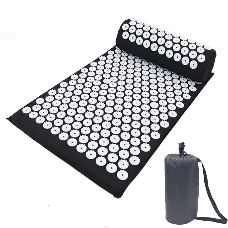 Golden massage acupuncture mat with textured surface designed for relaxation and sports therapy.