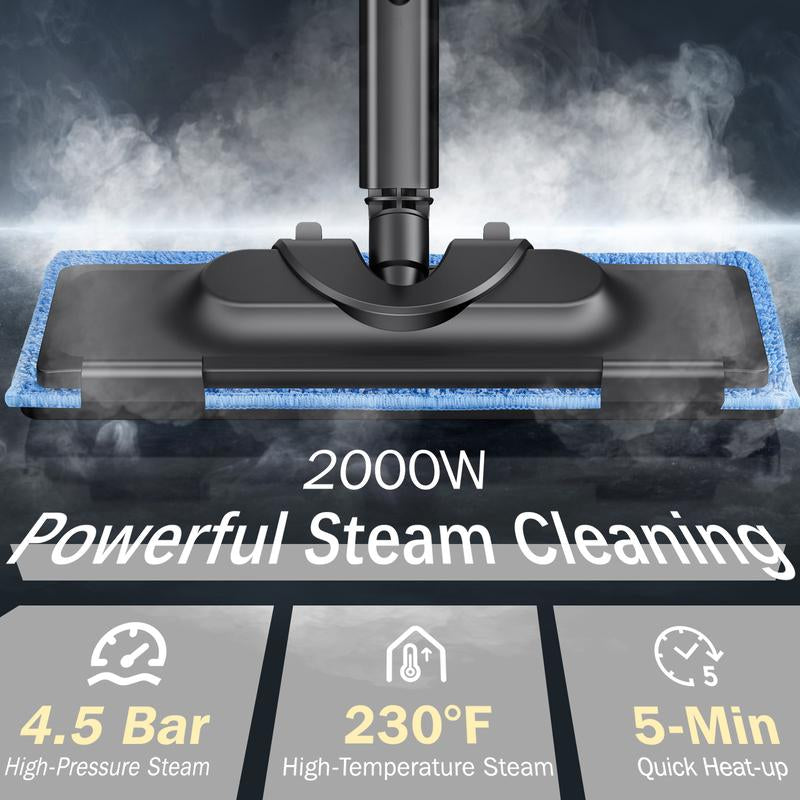 RoyalSavings 1800W high-pressure steam cleaner with 1.5L tank and 28 attachments for multipurpose, chemical-free home floor cleaning
