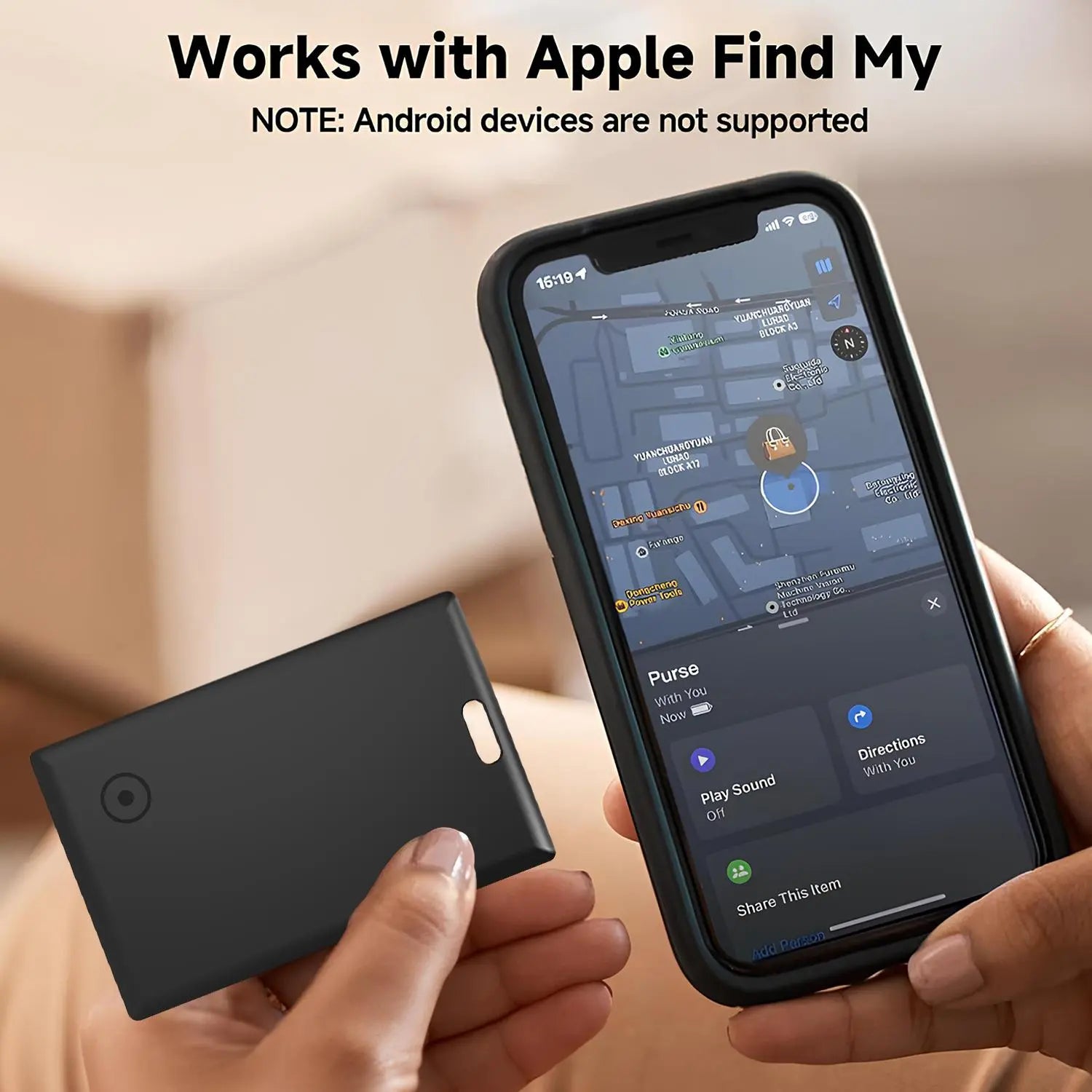 RoyalSavings Wallet Tracker Card for Apple Find My, ultra-thin Bluetooth item locator card on a white background.
