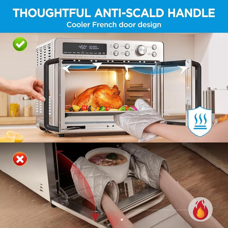 RoyalSavings 2026 Kitchen Hack Midea Flexify French Door Air Fryer Toaster Oven Combo with large 26.4 QT capacity and elegant design
