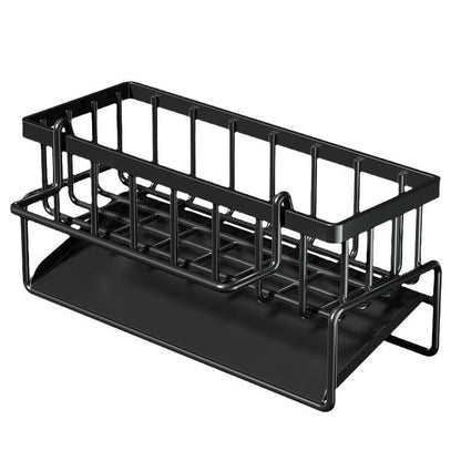 RoyalSavings decorative kitchen sink drying rack with hanging design, waterproof steel, compact organizer for kitchen use.