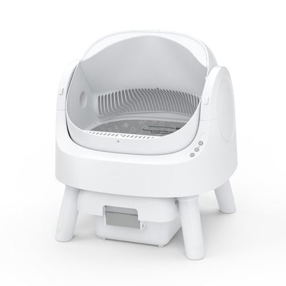 RoyalSavings Petpivot Autoscooper 11 open-top self-cleaning cat litter box with odor-free waste disposal and included trash bags.