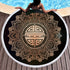 Golden microfiber beach towel with customizable design, soft and lightweight for sunbathing and beach trips.