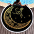 Golden microfiber beach towel with customizable design, soft and lightweight, perfect for sunbathing and beach outings.