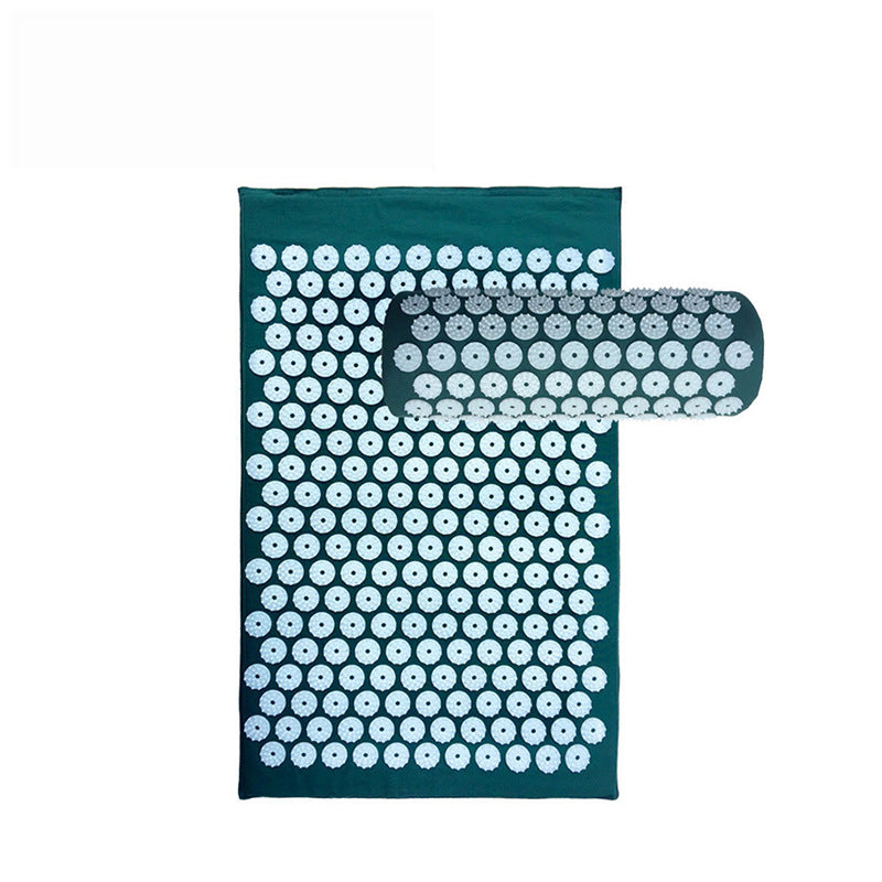 Golden Massage Acupuncture Mat for sports and relaxation, with textured surface for pain relief and muscle relaxation.
