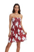 Golden strapless summer dress for women, boho smocked sleeveless beach sundress, casual vacation dress with relaxed fit