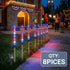 American flag solar lights 8-piece set by RoyalSavings, showing illuminated flag-shaped outdoor lights for patriotic decoration.