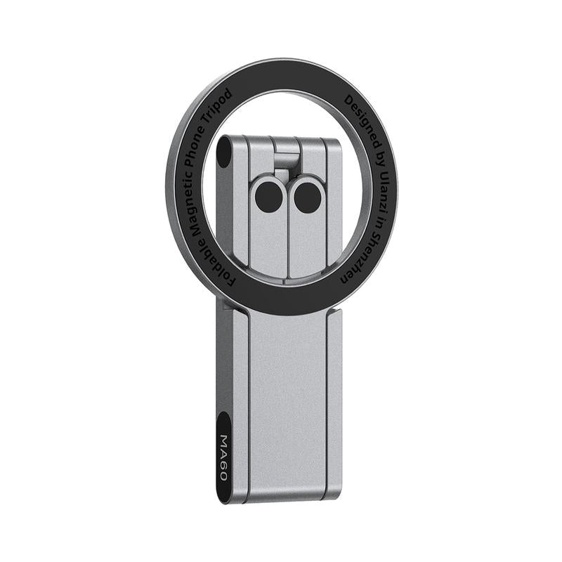 ULANZI MA60 Magnetic Phone Stand for Iphone – Aluminum Mini Foldable Tripod | Pocket-Sized Cell Phone Stand with Magnetic Quick Mount | Compatible with Iphone 12, 13, 14, 15, and 16 Models Magnetic Phone Tripod Stand