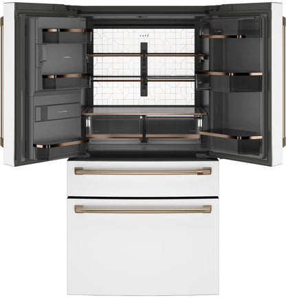 RoyalSavings French-door smart refrigerator with digital display and energy-efficient design, showing spacious interior and modern finish.