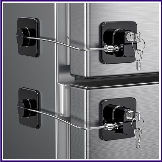 2 Pack Refrigerator Door Lock Child Proof Fridge Freezer, Cabinets (2 Pcs Black