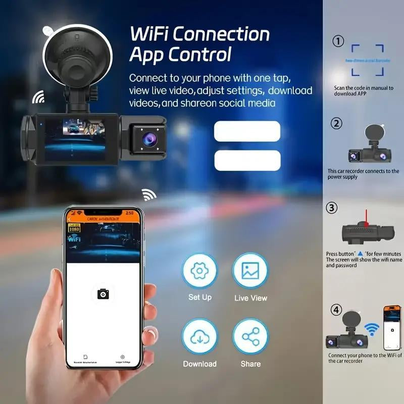 Car Dashcam, HD Car DVR with 32GB Memory Card - Vehicle Video Surveillance Recorder, Compatible with Cars, Trucks & Suvs - Auto DVR for Video Recording 
