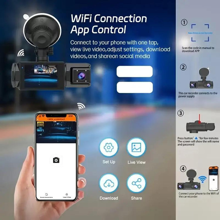 Car Dashcam, HD Car DVR with 32GB Memory Card - Vehicle Video Surveillance Recorder, Compatible with Cars, Trucks & Suvs - Auto DVR for Video Recording 