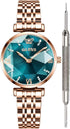 RoyalSavings prismatic diamond luxury watch for women with a steel band, analog quartz movement, and elegant design.