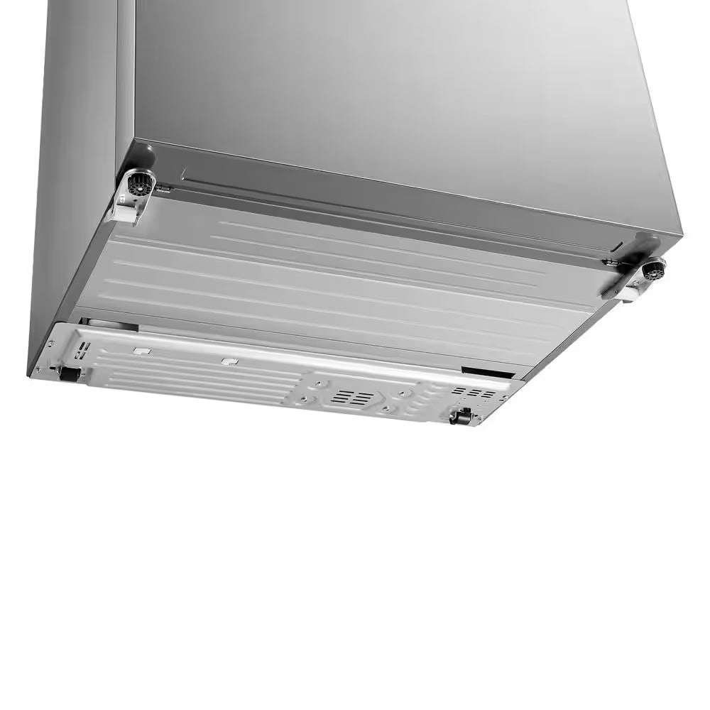RoyalSavings 22.4 cu ft stainless steel 3-door French door refrigerator with water dispenser and ice maker, counter depth design.