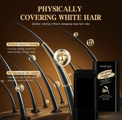 Portable RoyalSavings Bosuya hair dye comb for instant gray coverage, featuring a compact design and easy application.