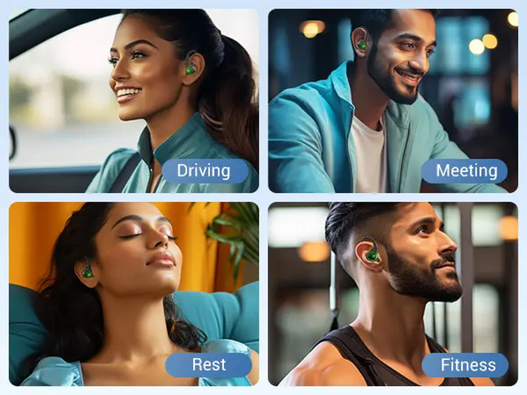 Wireless EDYELL C16 earbuds with Bluetooth 5.3, waterproof design, shown in black with charging case and ear tips.