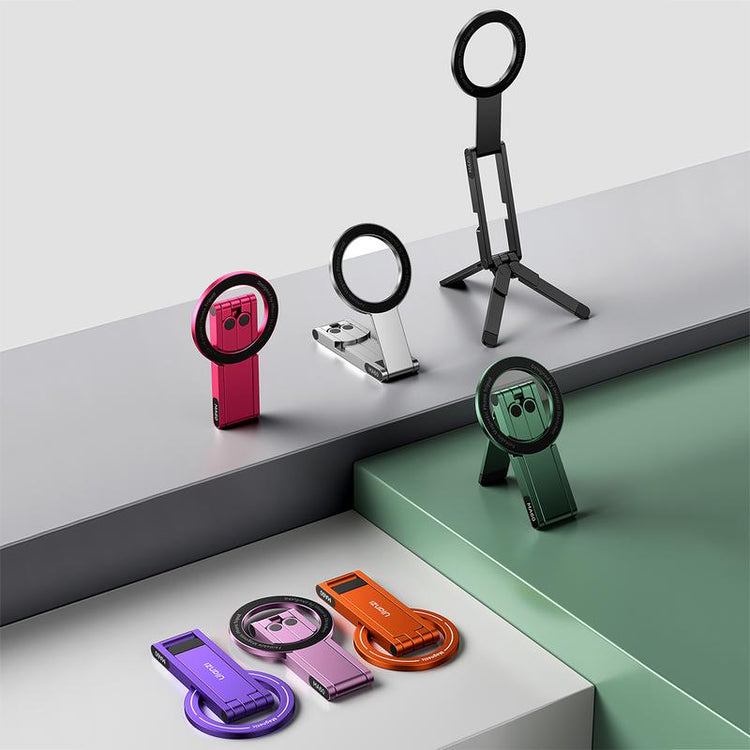 ULANZI MA60 Magnetic Phone Stand for Iphone – Aluminum Mini Foldable Tripod | Pocket-Sized Cell Phone Stand with Magnetic Quick Mount | Compatible with Iphone 12, 13, 14, 15, and 16 Models Magnetic Phone Tripod Stand