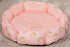 Golden octagonal pet bed with soft fleece lining, cozy and comfortable for small pets, perfect for lounging and rest.
