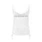 Solid Spaghetti Strap Camisoles Women Soft Tredny Side Drawstring Ruched Tank Tops Elegant Cowl Neck Cami Tops Fitted Y2K Going Out Crop Tops