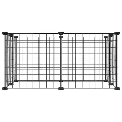 Golden 8-Panel Pet Cage with Door, versatile 12-Panel pet cage for small animals, sturdy metal construction and secure door.