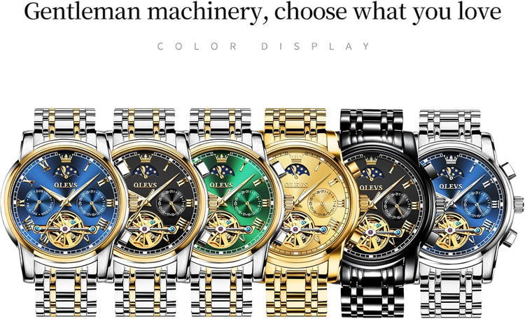 Automatic Mechanical Watches for Men Self Winding Waterproof Stainless Steel Men&