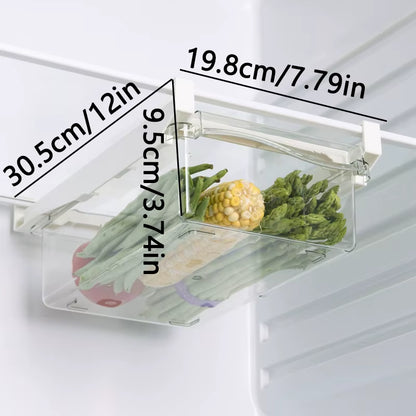 RoyalSavings fridge drawer storage box for fruits, eggs, and vegetables with clear plastic compartments for organized freshness.