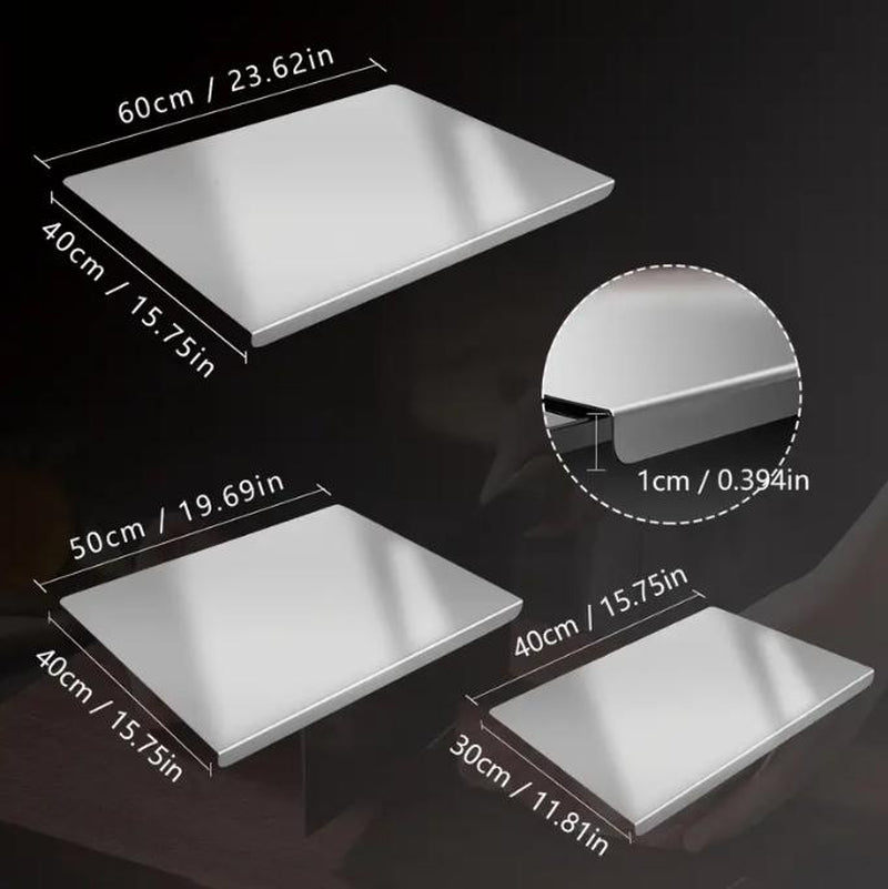 RoyalSavings stainless steel chopping board with non-slip surface, ideal for kitchen cutting and food preparation.