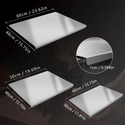 RoyalSavings stainless steel chopping board with non-slip surface, ideal for kitchen cutting and food preparation.