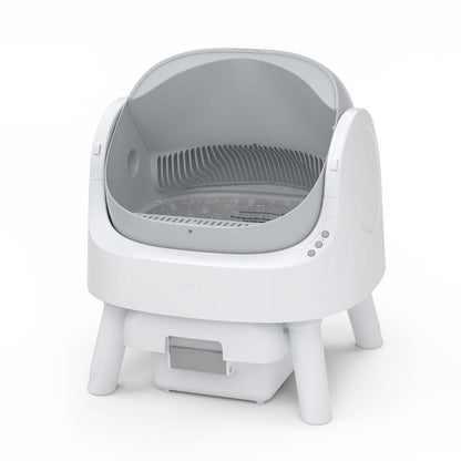 RoyalSavings Petpivot Autoscooper 11 open-top self-cleaning cat litter box with trash bags, odor-free waste disposal system.