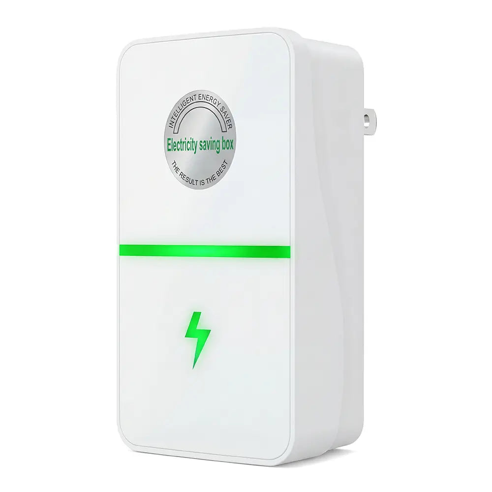 RoyalSavings plug-in power box with US plug, multi-outlet design for 90-250V voltage compatibility, suitable for various electronic devices.