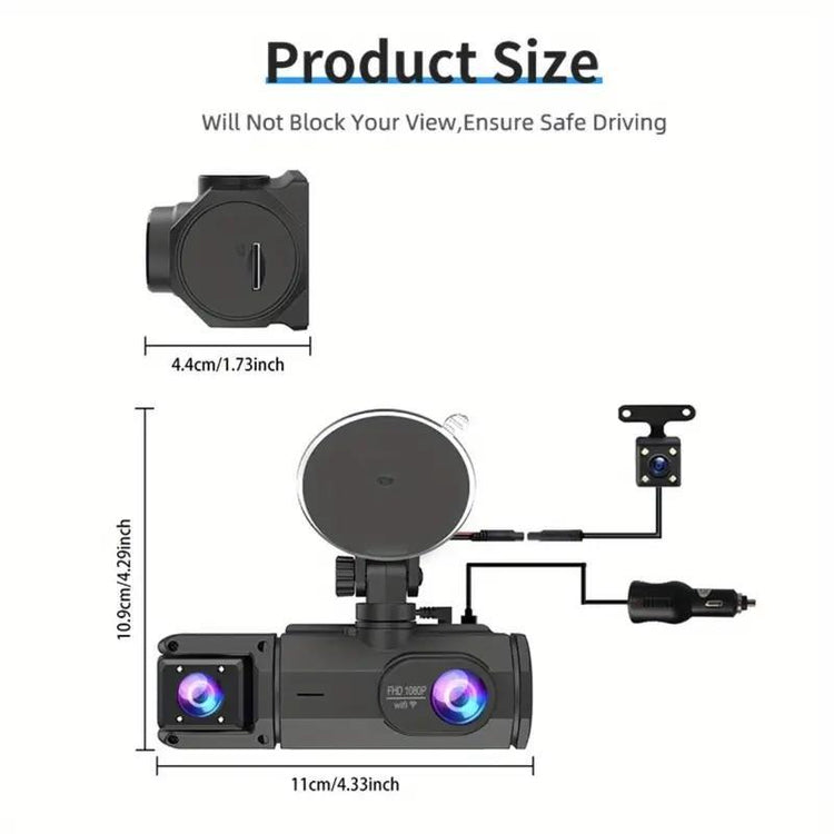 Car Dashcam, HD Car DVR with 32GB Memory Card - Vehicle Video Surveillance Recorder, Compatible with Cars, Trucks & Suvs - Auto DVR for Video Recording 
