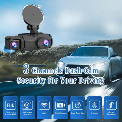 RoyalSavings HD car dashcam with 32GB memory card, vehicle video recorder, mounted inside car, trucks, or SUVs for driving surveillance