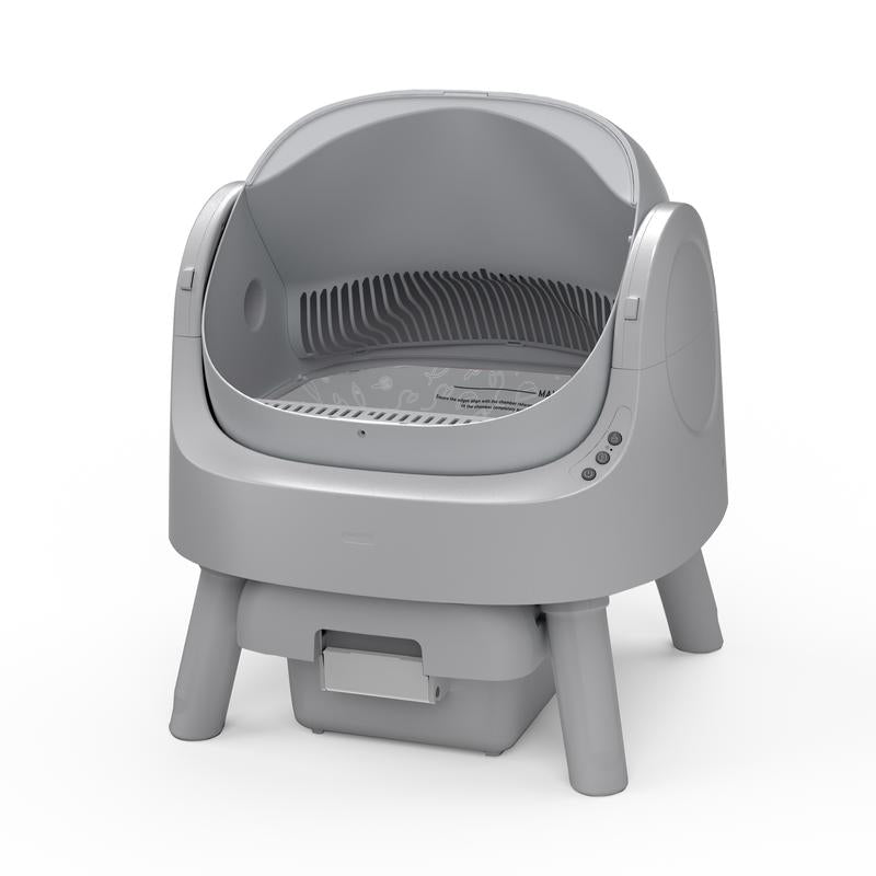 RoyalSavings Petpivot Autoscooper 11 open-top self-cleaning cat litter box with odor-free waste disposal and trash bags.