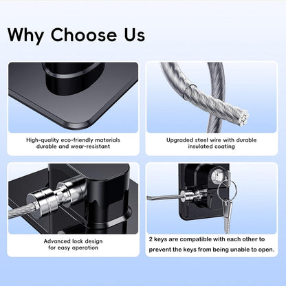 Two black refrigerator door locks by RoyalSavings, child-proof locks for fridge, freezer, and cabinets, shown in the image.