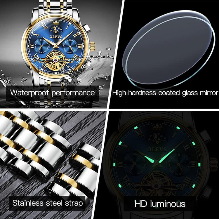 Automatic Mechanical Watches for Men Self Winding Waterproof Stainless Steel Men&