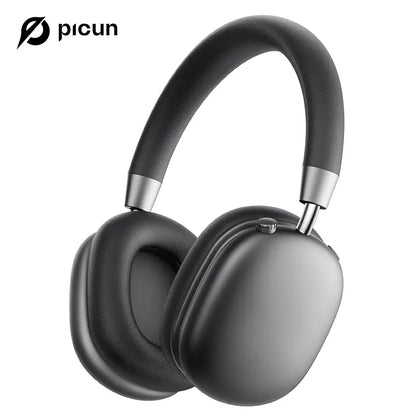 RoyalSavings Picun F5 ANC wireless headphones with Bluetooth, over-ear design, and noise-canceling features in black.