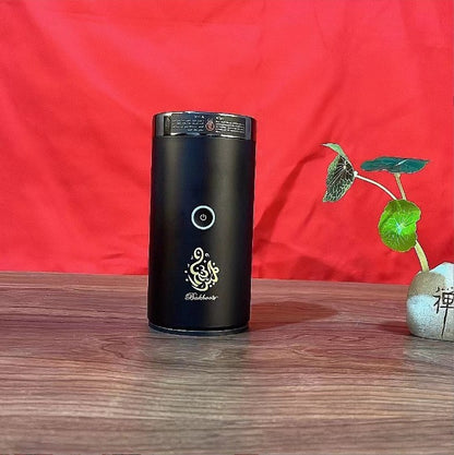 Golden Bluetooth Quran device with portable design, featuring a compact, user-friendly Quran reader with Bluetooth connectivity.