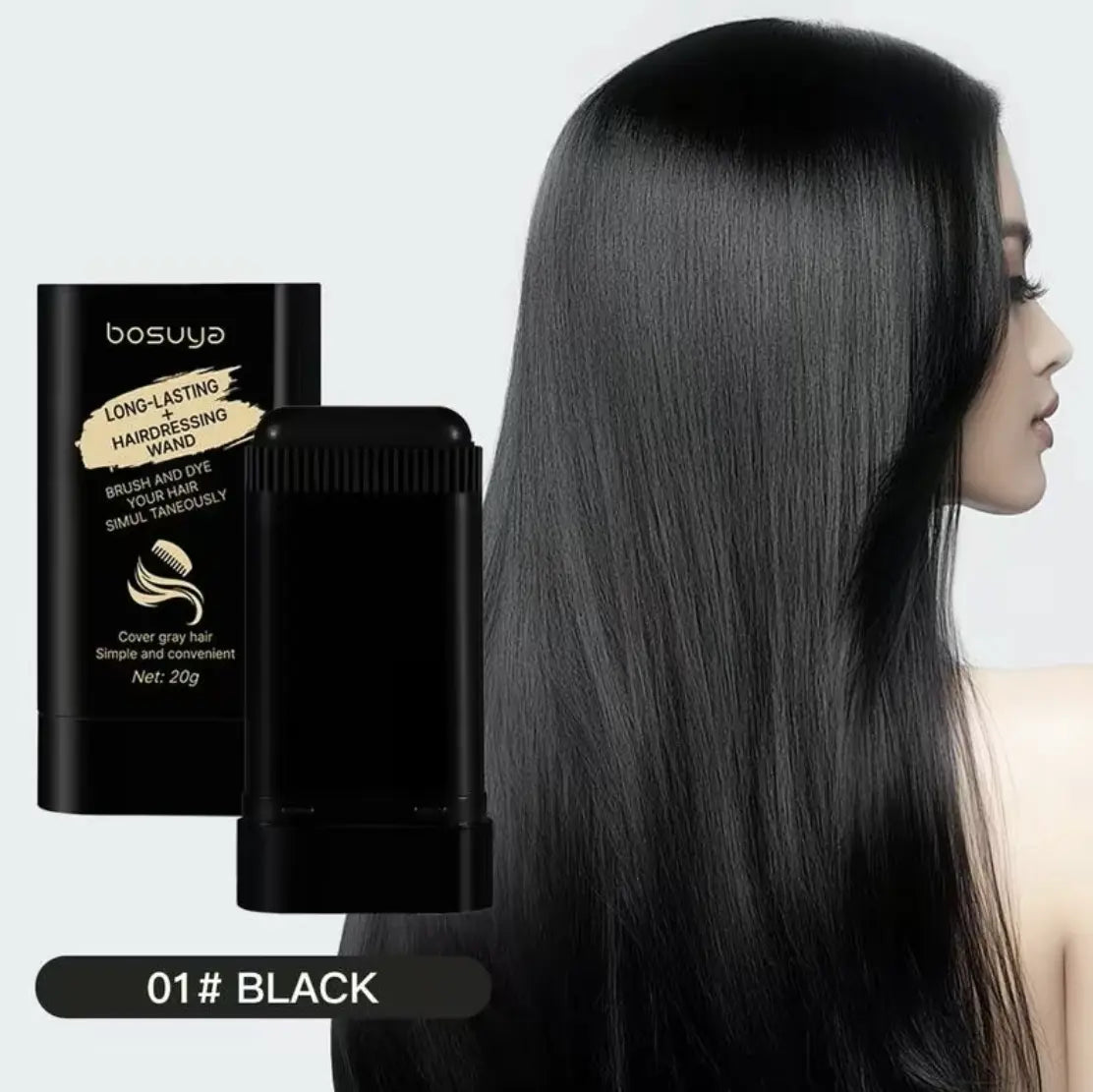 Portable Bosuya Hair Dye Comb by RoyalSavings for instant gray coverage, shown in use with a compact, handheld design.