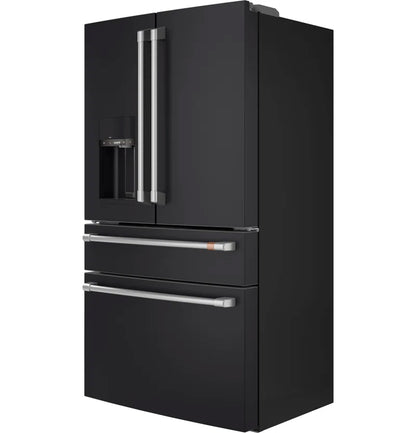 RoyalSavings French-door smart refrigerator with sleek stainless steel finish and digital control panel visible in the image.