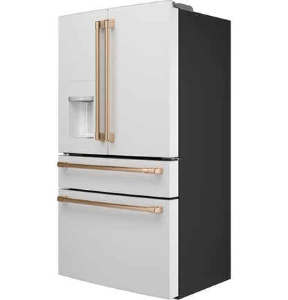RoyalSavings French-door smart refrigerator with sleek stainless steel finish and digital control panel visible in the image.