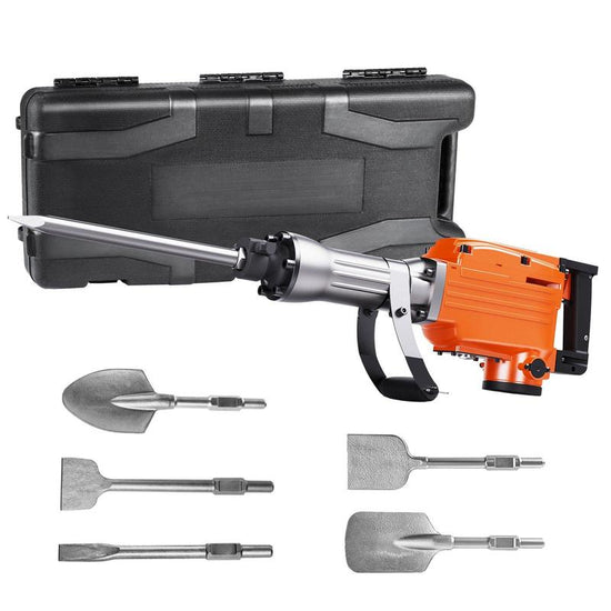 VEVOR Demolition Jack Hammer with 2/4/6 Chisel Bit, Tiktokshopblackfriday, 360°C Swiveling Front Handle, Electric Hammer & Gloves for Concrete Breaking VEVOR Super Brand Day