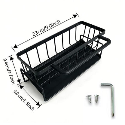 RoyalSavings kitchen sink drying rack with hanging design, waterproof steel, compact size, and 5-10kg capacity for home use.