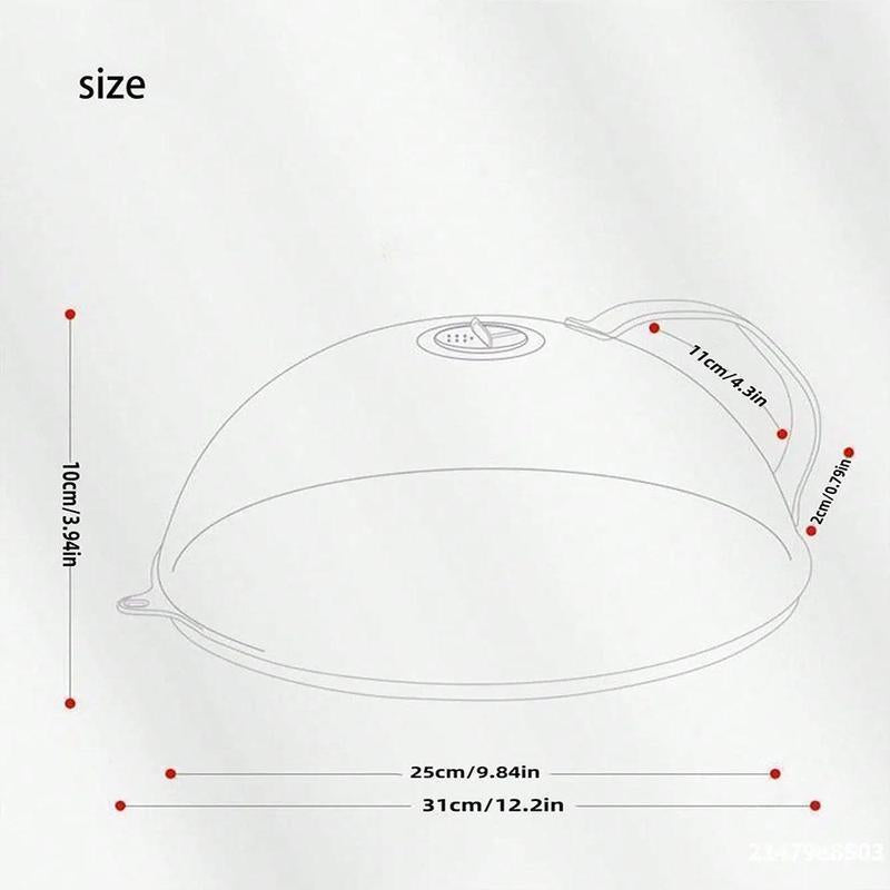RoyalSavings microwave splatter cover with handle, reusable microwave lid for food, modern kitchen utensil and accessory.