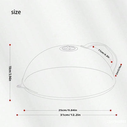 RoyalSavings microwave splatter cover with handle, reusable microwave lid for food, modern kitchen utensil and accessory.
